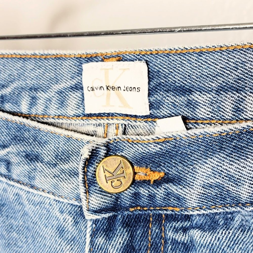 Calvin Klein CK Jeans Men's Vintage 90s Blue Denim Jean Shorts Size 42 - Picture 3 of 8